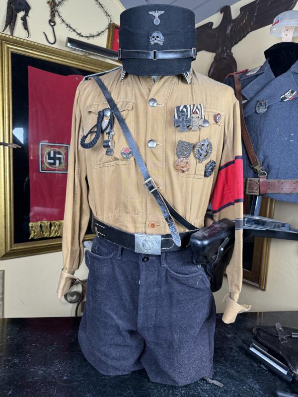 Early SS converted NSDAP shirt and trousers to early ss Hitler body Guard Div. (Schutzstaffel)